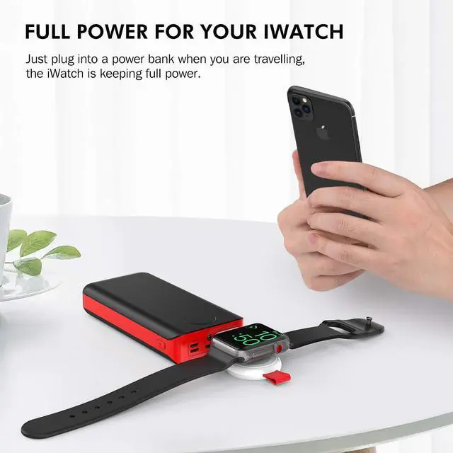 Alt view image 4 of 6 - Travel Charger for Apple Watch Portable Magnetic iWatch Wireless Charger, Cordless USB Fast Charging Compatible with Apple Watch Series 11 10 9 8 7 6 5 4 3 2, 46/41/45/44/42/40/38mm(White)