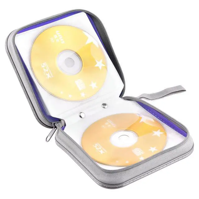 Alt view image 5 of 6 - CD Case, DVD Case Wallet Holder Binder 48 Capacity CD/DVD Cases Storage Holder Binder Organizer Wallet Book for Car Home Travel (Light Purple)