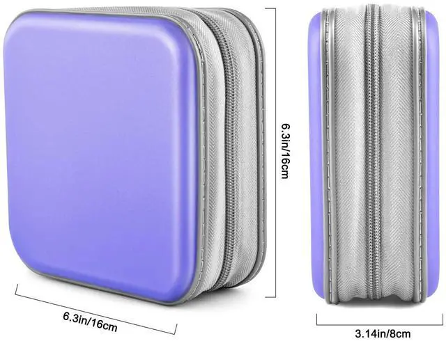Alt view image 6 of 6 - CD Case, DVD Case Wallet Holder Binder 48 Capacity CD/DVD Cases Storage Holder Binder Organizer Wallet Book for Car Home Travel (Light Purple)