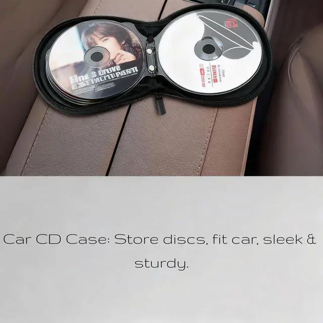 Alt view image 6 of 7 - CD Case, 20 Capacity CD/DVD Case Holders Wallet Hard Plastic DVD Disc Cases Storage Binder with Portable zipper for Car Home Office Travel (Black)
