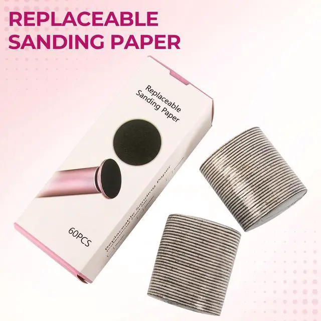 Alt view image 5 of 7 - 60 PCS Replaceable Sandpaper Discs - 80 & 100 Grit Pad Refills for Electric Foot File Callus Remover - Dead Skin and Calluses Removal