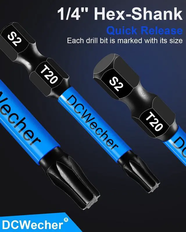 Alt view image 4 of 7 - 10-Pack T20 Torx Bit 2 Inch, Professional-Grade T 20 Torx Screwdriver Bits for Impact Driver, Magnetic Star Design, S2 Alloy Steel with 1/4'' Hex Shank & CNC - Machined Tips