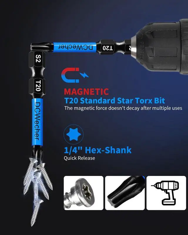Alt view image 6 of 7 - 10-Pack T20 Torx Bit 2 Inch, Professional-Grade T 20 Torx Screwdriver Bits for Impact Driver, Magnetic Star Design, S2 Alloy Steel with 1/4'' Hex Shank & CNC - Machined Tips
