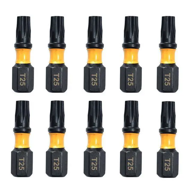 Alt view image 3 of 7 - T25 Torx Screwdriver Bit Set, 10 Pieces, 1 Inch Long, 1/4 Inch Hex Shank