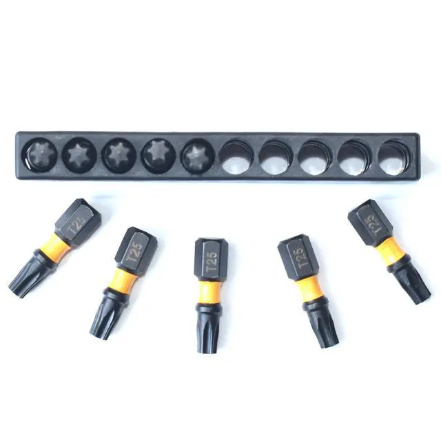 Alt view image 6 of 7 - T25 Torx Screwdriver Bit Set, 10 Pieces, 1 Inch Long, 1/4 Inch Hex Shank
