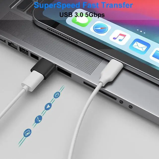 Alt view image 3 of 7 - USB to USB C Adapter 4 Pack, USB C Female to USB 3.0 Male Adapter x2, USB A 3.0 Female to Type C Male Adaptor x2, Compatible with MacBook, iPhone 17/16/15, Samsung Galaxy, Smartphone,Tablet,Laptop