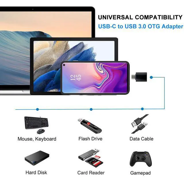 Alt view image 5 of 7 - USB to USB C Adapter 4 Pack, USB C Female to USB 3.0 Male Adapter x2, USB A 3.0 Female to Type C Male Adaptor x2, Compatible with MacBook, iPhone 17/16/15, Samsung Galaxy, Smartphone,Tablet,Laptop