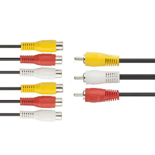 Alt view image 2 of 6 - 3 RCA Cable Splitter, 3 RCA Male to 6 RCA Female Plug AV Splitter Audio Video Adapter Cable 12inch