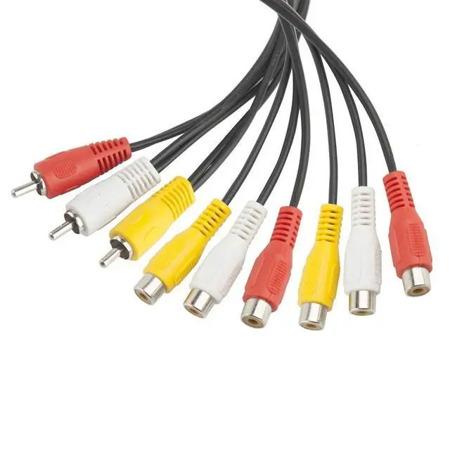 Alt view image 4 of 6 - 3 RCA Cable Splitter, 3 RCA Male to 6 RCA Female Plug AV Splitter Audio Video Adapter Cable 12inch