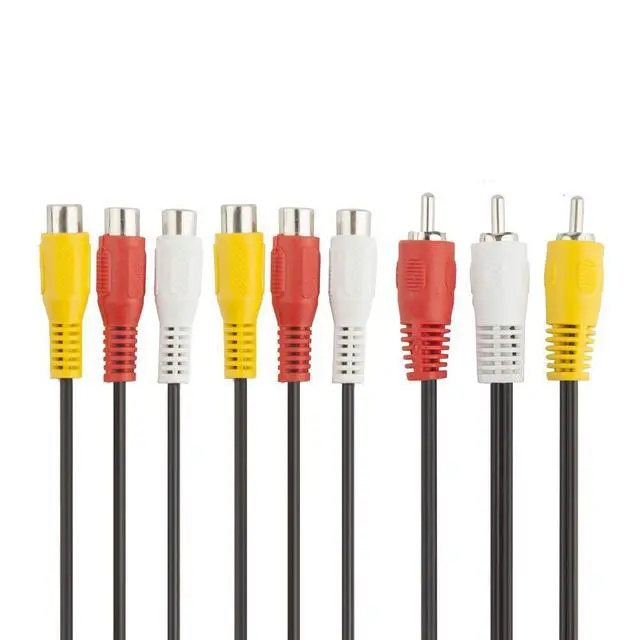 Alt view image 5 of 6 - 3 RCA Cable Splitter, 3 RCA Male to 6 RCA Female Plug AV Splitter Audio Video Adapter Cable 12inch