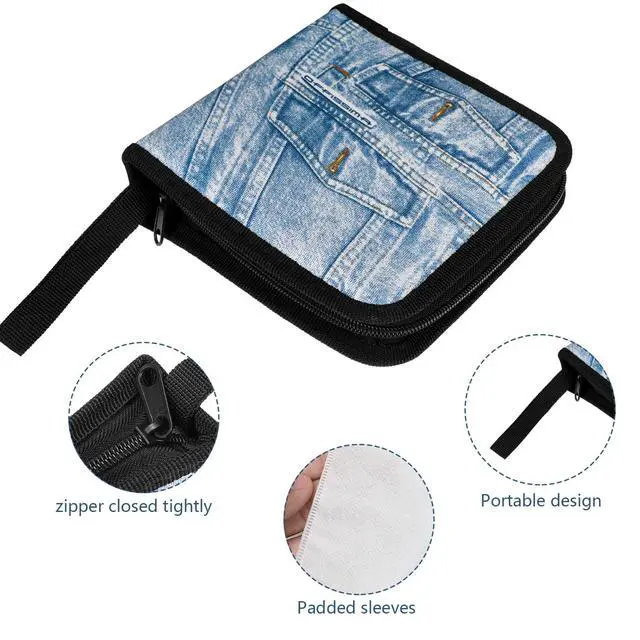 Alt view image 3 of 7 - CD Case CD DVD Holder 40 Capacity DVD Storage Case CD Cases For Car CD Organizer Binder CD Book DVD Holders Storage Cases CD Wallet With Sleeves Small CD Carrying Box Disc Booklet For Home Travel