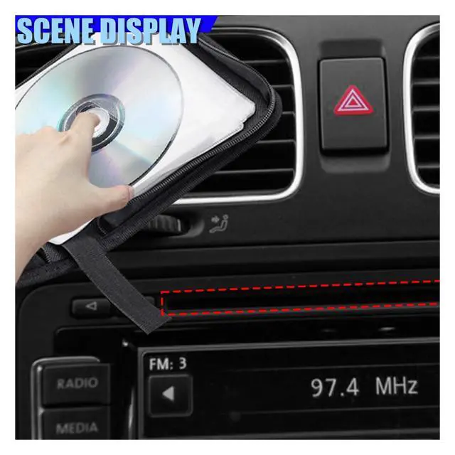 Alt view image 3 of 6 - Car CD Case Holder, 40 Capacity DVD Disc Organizer Wallet with Zipper, Portable Hard Plastic CD Storage Binder, Universal DVD Protective Accessories for Car, Home, Travel, Office (Gray)