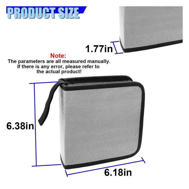 Alt view image 2 of 6 - Car CD Case Holder, 40 Capacity DVD Disc Organizer Wallet with Zipper, Portable Hard Plastic CD Storage Binder, Universal DVD Protective Accessories for Car, Home, Travel, Office (Gray)