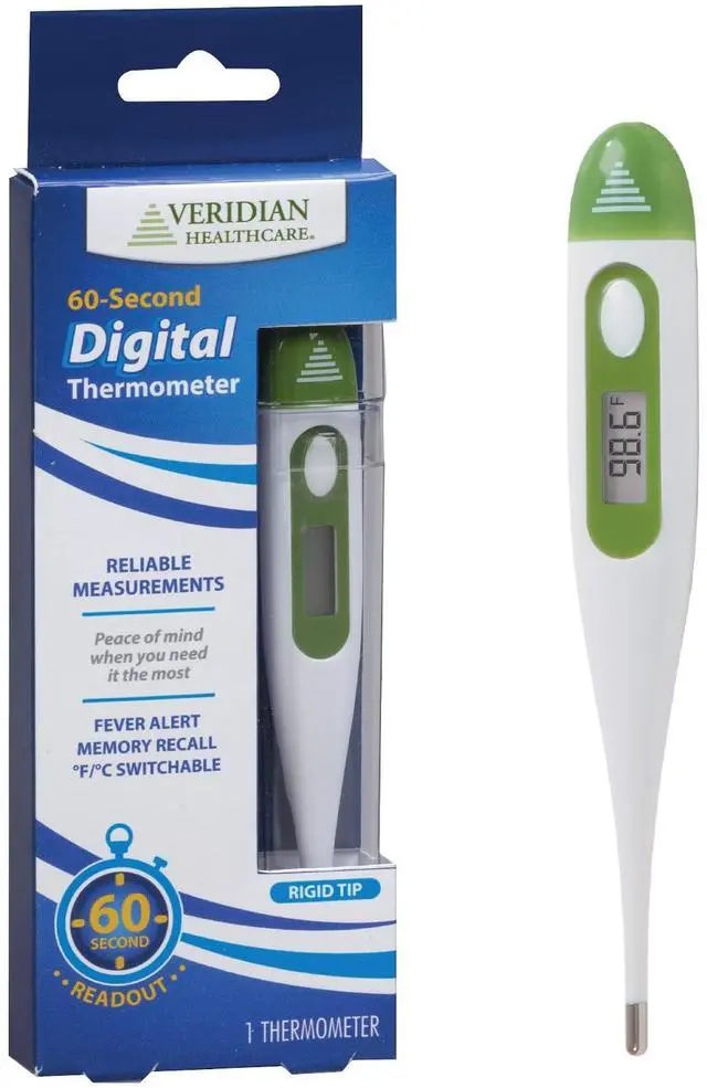 Main image of 60-Second Readout | Fever Alert + Memory Recall| Clinical Rigid Tip | Hygienic Water-Resistant Easy Cleaning | Storage Case + Probe Covers Included