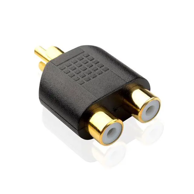 Alt view image 3 of 5 - 5-Pack Gold Plated RCA Male to Female Split Adapter