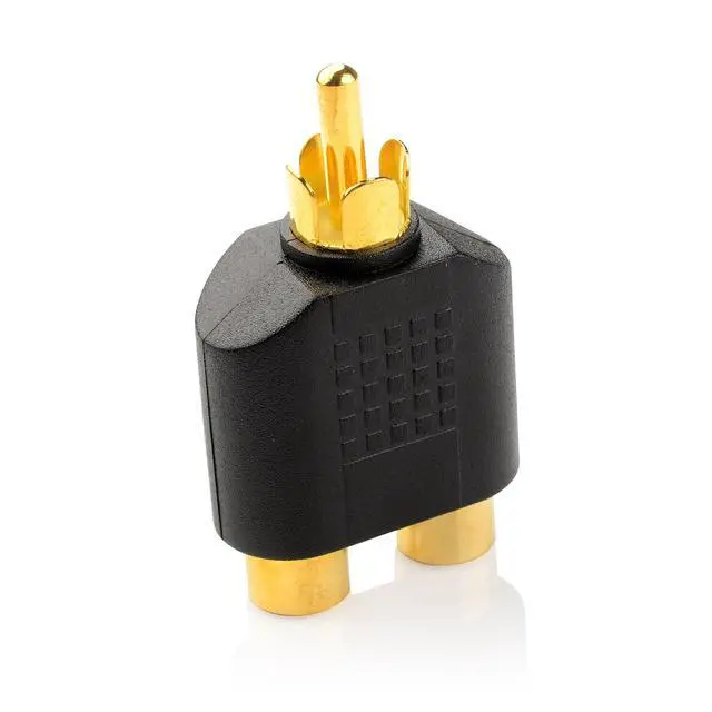Alt view image 4 of 5 - 5-Pack Gold Plated RCA Male to Female Split Adapter