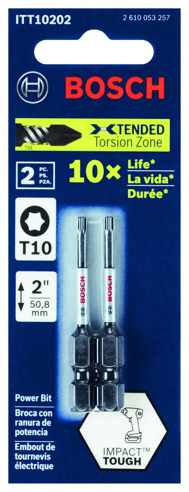 Alt view image 2 of 3 - ITT10202 2-Pack 2 In. Torx #10 Impact Tough Screwdriving Power Bits