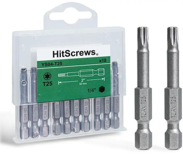 Main image of 10Pcs T25 Torx Bits Magnetic Set, 2 Inch S2 Steel Star Screwdriver Bits with 1/4" Hex Shank in Storage Box For Impact Driver Ready & Home Repair