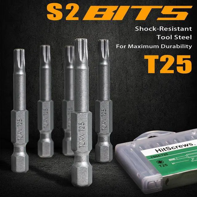 Alt view image 2 of 7 - 10Pcs T25 Torx Bits Magnetic Set, 2 Inch S2 Steel Star Screwdriver Bits with 1/4" Hex Shank in Storage Box For Impact Driver Ready & Home Repair