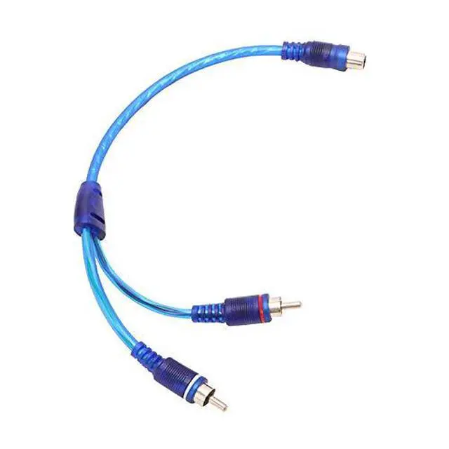 Alt view image 2 of 5 - RCA Y Adapter Connector 1 Female to 2 Male, Car Audio RCA Splitter Adapter Cable, Blue (2 Pack)