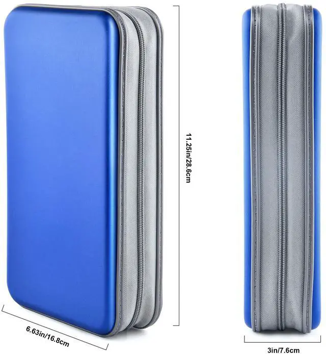 Alt view image 6 of 6 - CD Case Wallet, 80 Capacity DVD VCD Media Blu-ray Case Wallet Holder Storage Organizer (Blue)