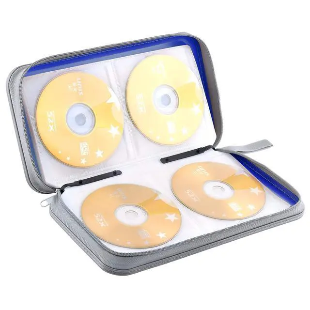 Alt view image 5 of 6 - CD Case Wallet, 80 Capacity DVD VCD Media Blu-ray Case Wallet Holder Storage Organizer (Blue)