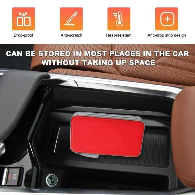 Alt view image 6 of 6 - Car DVD Case, 96 Capacity CD Case Organizer Portable Hard Plastic DVD Storage Holder, CD Disc Storage Wallet Organizer for Vehicle Home Office Travel, Car Accessories (Red)