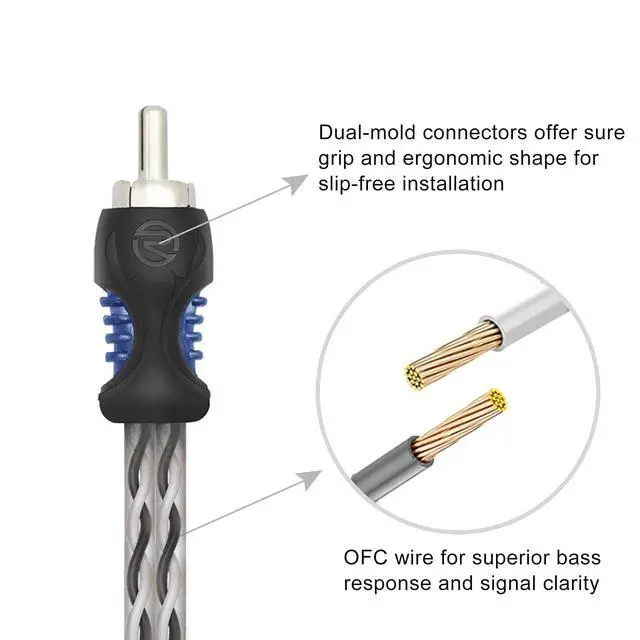 Alt view image 5 of 6 - A1M2F OFC 1 Male to 2 Female RCA Y Adapter Car Audio 1ft Splitter