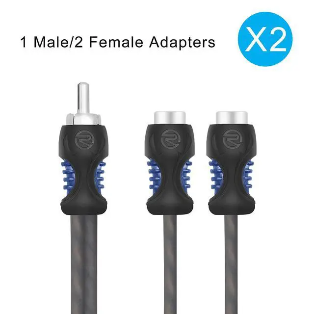 Alt view image 4 of 6 - A1M2F OFC 1 Male to 2 Female RCA Y Adapter Car Audio 1ft Splitter
