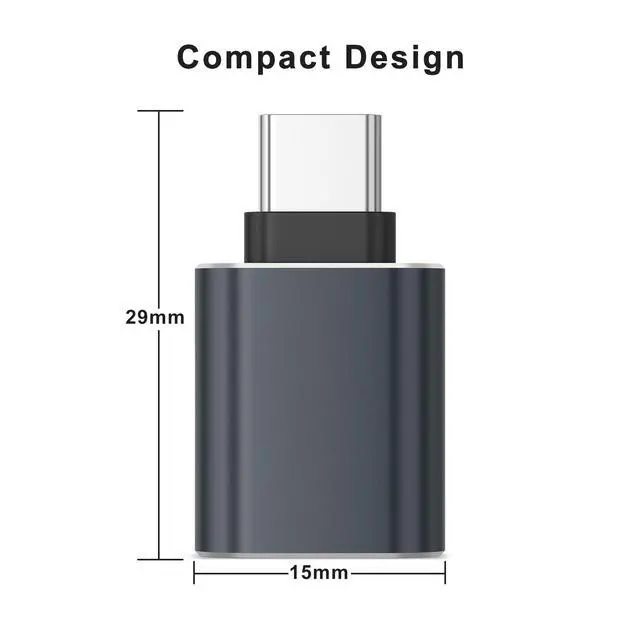 Alt view image 4 of 7 - 6 Pack USB C to USB Adapter, USB Type C Male to USB A 3.0 Female OTG Adapter for iPhone 17 16 15 Pro Max, MacBook Pro, Flash Thumb Drive, iPad, Samsung Galaxy, XPS and More Type C Device (Grey)