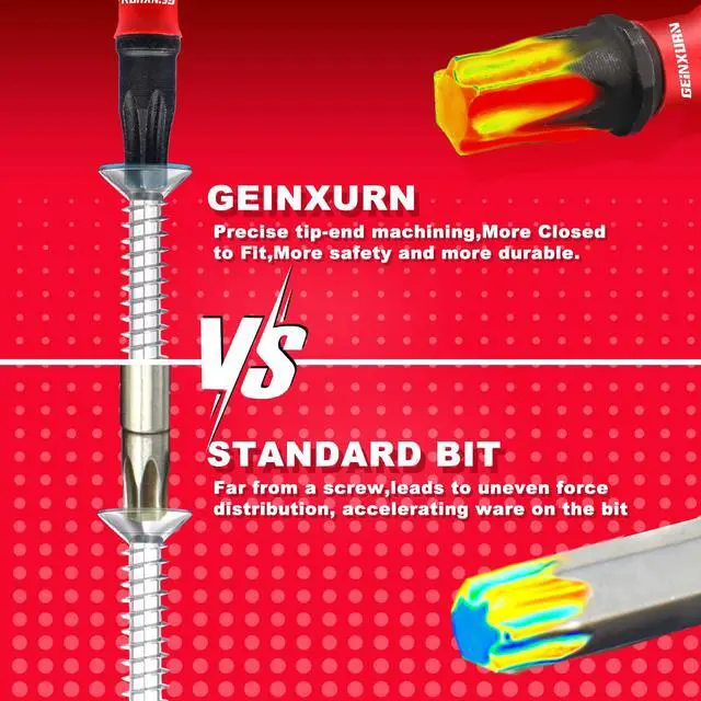 Alt view image 6 of 7 - 5 Pieces T40 2 In. Impact Tough Magnetic Insert Bit Set, #40 Torx Head Power Bits, S2 Alloy Steel Star T40 Screwdriver Bits Set