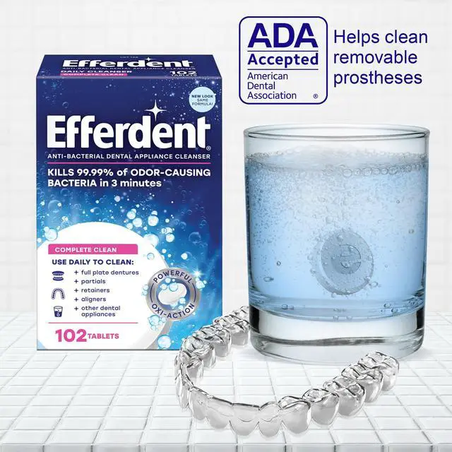 Alt view image 4 of 6 - Retainer Cleaning Tablets, Denture Cleanser Tablets for Dental Appliances, Complete Clean, 102 Tablets
