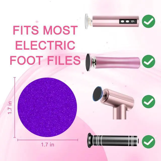 Alt view image 2 of 7 - 80/120/180 Grit Replacement Sanding Discs for Electric Foot File - Color-Coded Refill Sandpaper Pads for Callus Remover, Fits Most Round Foot Grinders (60PCS)
