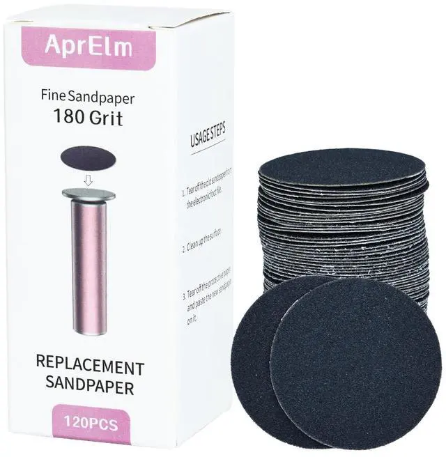 Main image of 120pcs Replaceable Sandpaper for Electric Foot Callus Remover, Fine 180-Grit Electric Foot File Replacement Pads