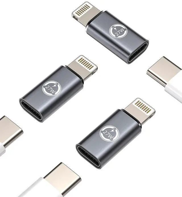 Main image of 27W Fast Charger Adapter(3Pack)USB C Female to Lightning Male Converter Type-c Port Charge Cord Connector Charging Data Sync Cable for Apple iPhone 11 12 13 14 Pro Max Mini Xs Se 7 8 X Xr Plus IpadAir