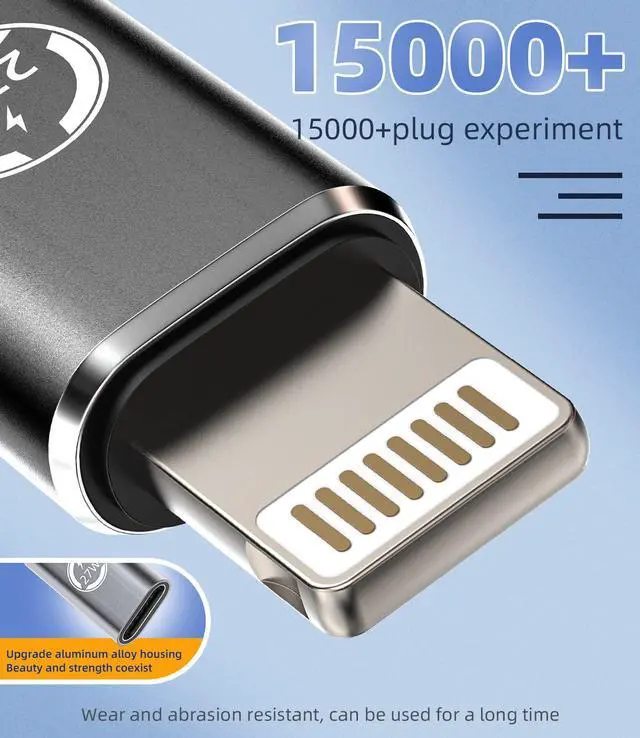 Alt view image 4 of 7 - 27W Fast Charger Adapter(3Pack)USB C Female to Lightning Male Converter Type-c Port Charge Cord Connector Charging Data Sync Cable for Apple iPhone 11 12 13 14 Pro Max Mini Xs Se 7 8 X Xr Plus IpadAir