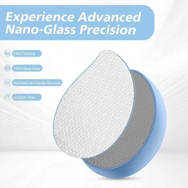 Alt view image 2 of 7 - Nano Glass Foot File Callus Remover for Feet - Glass Foot Scraper Scrubber Dead Skin Removal for Cracked Heels,Professional Pedicure Tool for Home, Salon, and Travel (Blue)