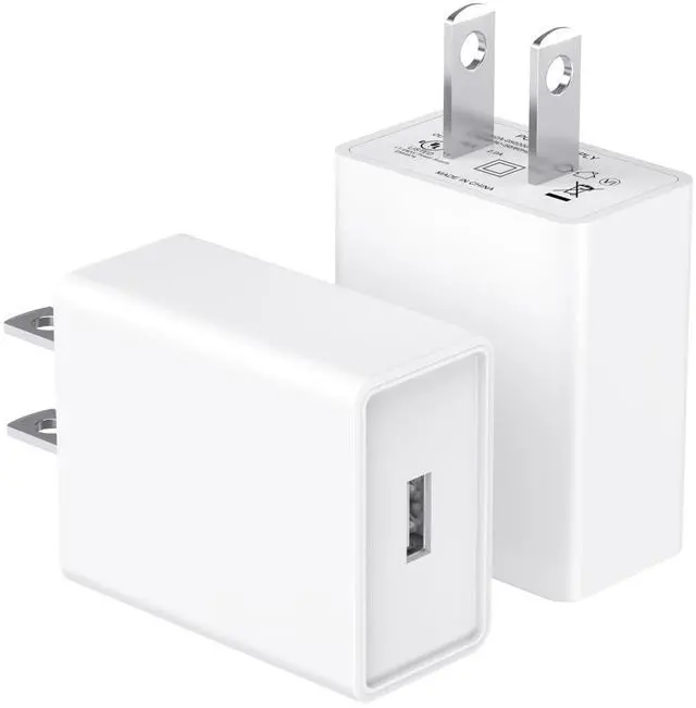 Main image of USB Wall Charger Block Plug,2Pack 5V 2A AC Power Adapter UL Certified Fast Charging Cube Brick Home Travel Use for iPhone 11/12/13/14/15/16/17 Pro/Pro Max/Plus,XS/XR/X,Watch Series 8/7 Tablet,Kindle