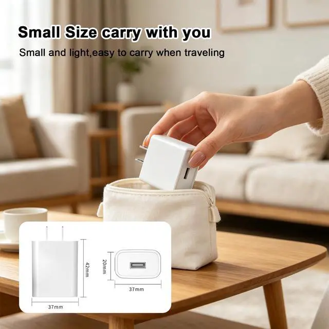Alt view image 6 of 7 - USB Wall Charger Block Plug,2Pack 5V 2A AC Power Adapter UL Certified Fast Charging Cube Brick Home Travel Use for iPhone 11/12/13/14/15/16/17 Pro/Pro Max/Plus,XS/XR/X,Watch Series 8/7 Tablet,Kindle