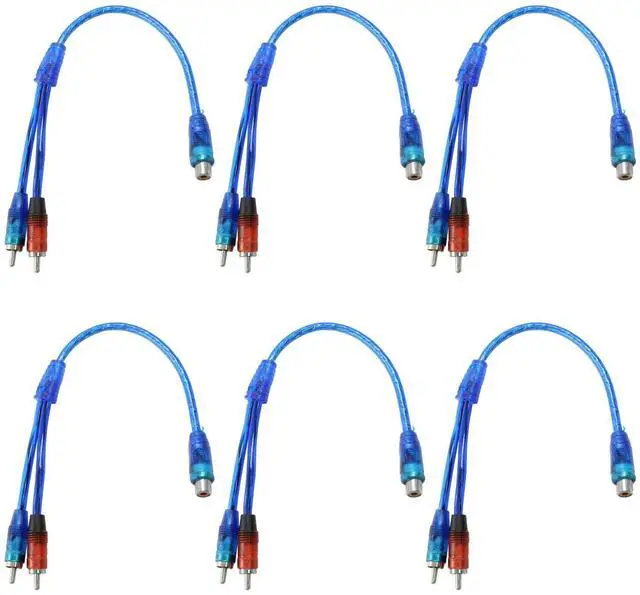 Main image of 6 Pcs RCA Y Adapter Splitter Cable 1 Female to 2 Male, Car Audio Converter for Car Audio TV Home Theater Subwoofer