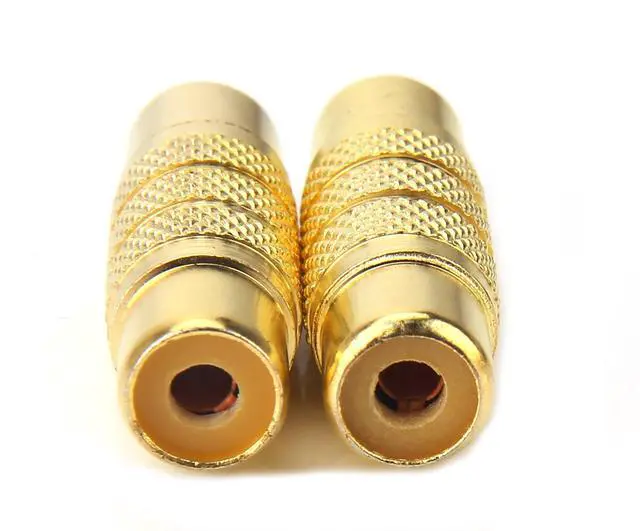 Alt view image 2 of 3 - RCA Coupler, RCA Female to Female Adapter Gold Plated A/V Joiner Gender Changer Video Audio Converter (2 Pack)