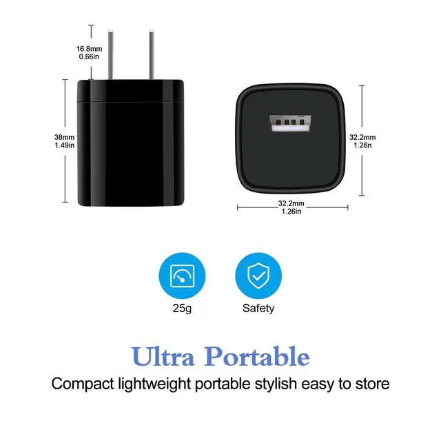 Alt view image 5 of 7 - Single Port Charging Block, 4Pack 1A/5V Black Wall Charger Box USB Charging Plug Cube Brick for iPhone 17 16 Pro 15 14 Pro Max 13 12 Plus,Samsung Galaxy S25 S24 S23 A15 A14,Moto,Android Phone Chargers
