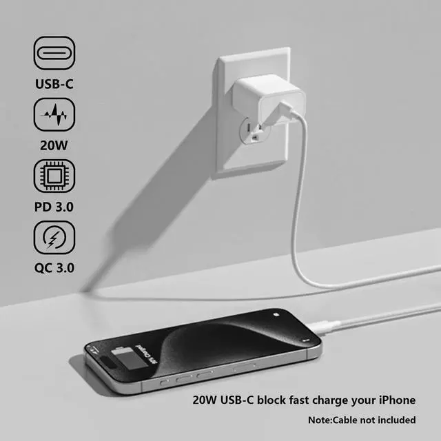 Alt view image 2 of 6 - USB C Charger Block, 4 Pack 20W Fast Charge Type-C Adapter, USBC Wall Charger with 4FT/6FT USB C to C Cable for i Phone 17/17 Pro/16/16 Pro/16 Pro Max/15/15 Plus/15 Pro/15 Pro Max