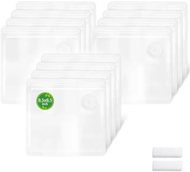 Main image of Reusable Vacuum Sealer Bags - BPA-Free, Leakproof Food Storage Bags for Sous Vide, Freezer & Meal Prep | Compatible with Most Vacuum Sealers (8.5 * 8.5in Bags 12Pcs)