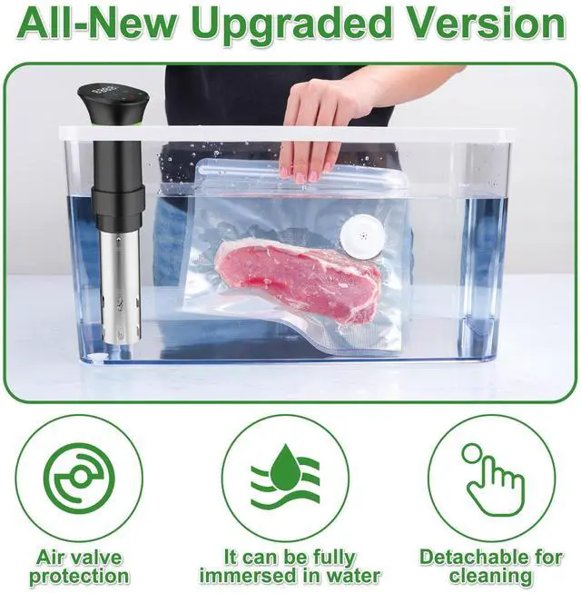 Alt view image 3 of 6 - Reusable Vacuum Sealer Bags - BPA-Free, Leakproof Food Storage Bags for Sous Vide, Freezer & Meal Prep | Compatible with Most Vacuum Sealers (8.5 * 8.5in Bags 12Pcs)