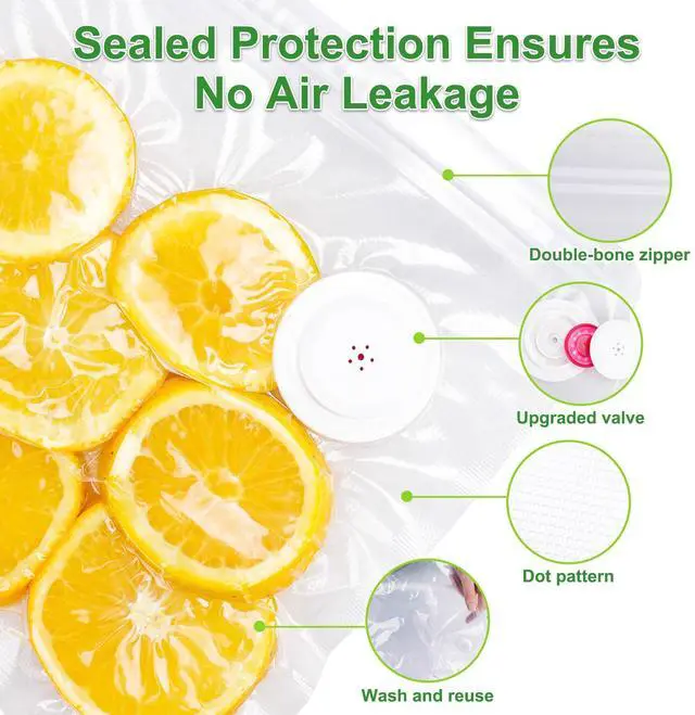 Alt view image 4 of 6 - Reusable Vacuum Sealer Bags - BPA-Free, Leakproof Food Storage Bags for Sous Vide, Freezer & Meal Prep | Compatible with Most Vacuum Sealers (8.5 * 8.5in Bags 12Pcs)