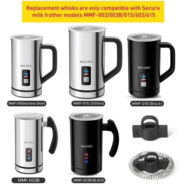 Alt view image 2 of 7 - Electric Milk Frother and Warmer Replacement Whisk Set Only for Models MMF-003/003B/ 015/603/615