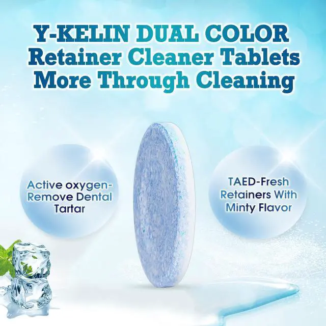 Alt view image 2 of 7 - Retainer Cleaner Tablets Invisalign Cleaner Denture Cleaning Tablets,Remove Stains Away,3 Month Nature Supply - Use for Invisible Clear Aligner,Partials Full Dentures,Night Guard,Mouthguard by Y-Kelin