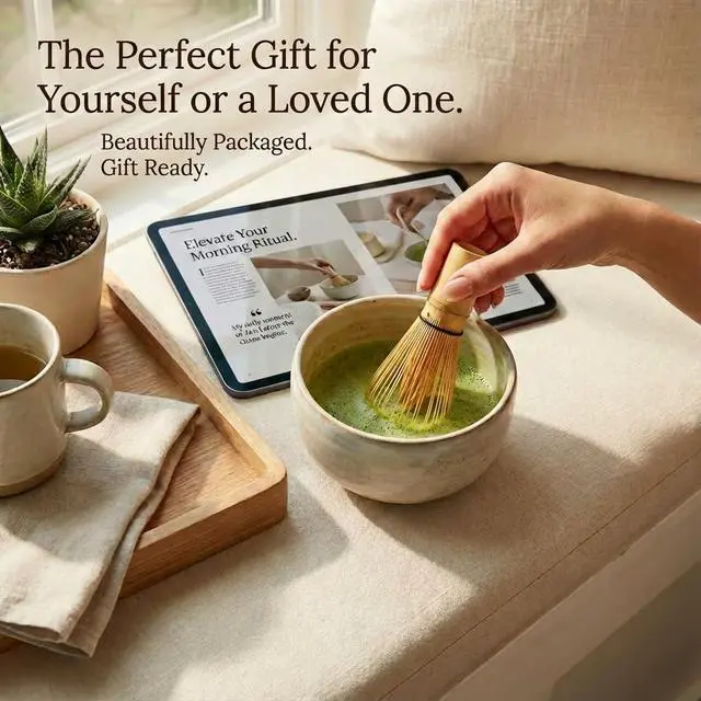 Alt view image 5 of 7 - 100-Prong Bamboo Matcha Whisk (Chasen) - Traditional Green Tea Powder Stirrer & Mixer, Authentic Handcrafted Macha Wisk, Better Than Electric Frother for Matcha Latte, Kitchen Gift for Women