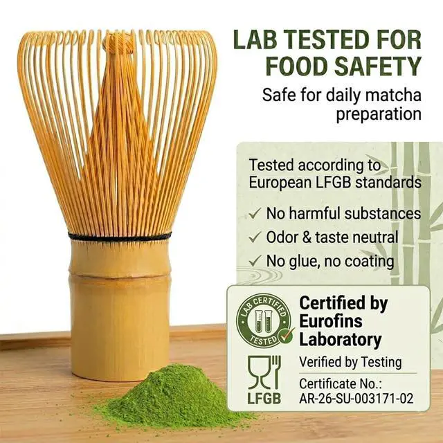 Alt view image 2 of 7 - 100-Prong Bamboo Matcha Whisk (Chasen) - Traditional Green Tea Powder Stirrer & Mixer, Authentic Handcrafted Macha Wisk, Better Than Electric Frother for Matcha Latte, Kitchen Gift for Women